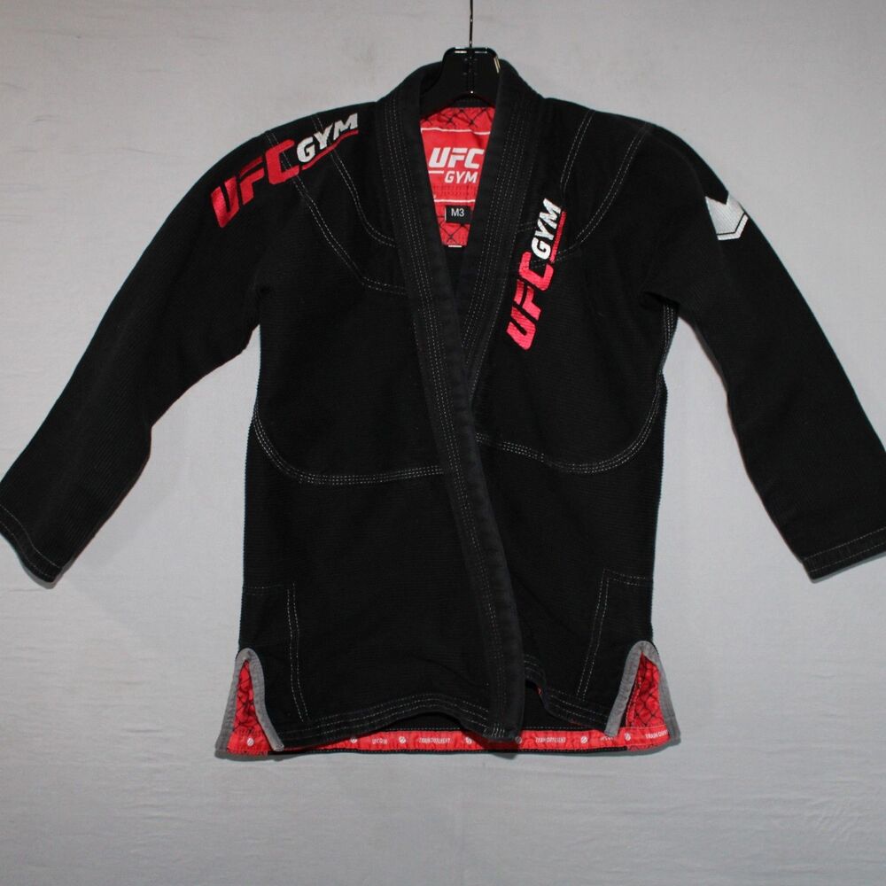 UFC Gym Kingz BJJ Gi Kimono Jacket M3 Black Cotton Youth Martial Arts MMA